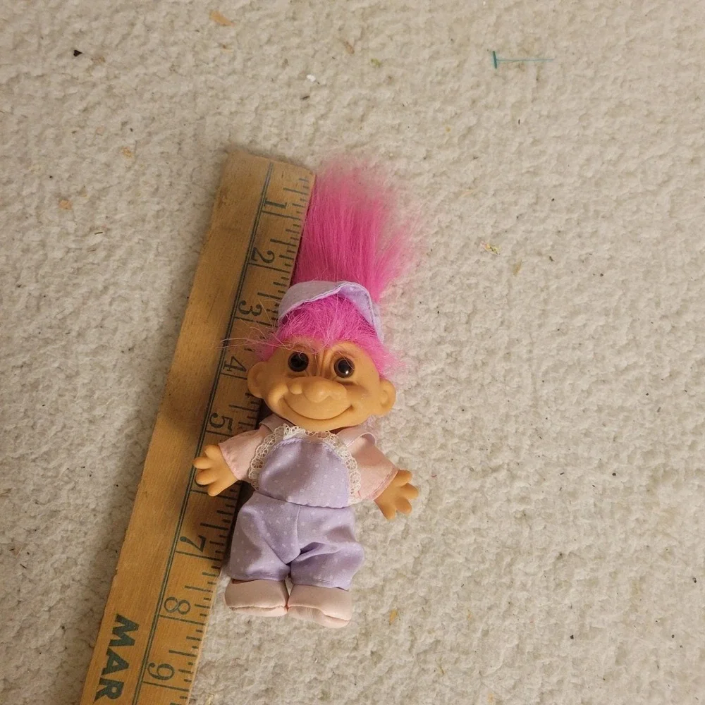Vintage Troll Doll In Purple Outfit Russ  Sticked Mark  5